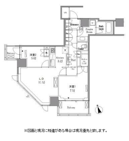 レジディアタワー目黒不動前1311号室の図面