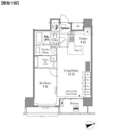 レジディアタワー目黒不動前1405号室の図面