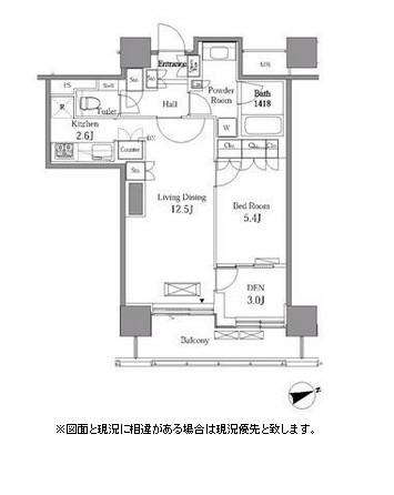 レジディアタワー目黒不動前1507号室の図面