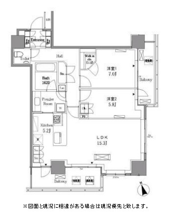 レジディアタワー目黒不動前1609号室の図面