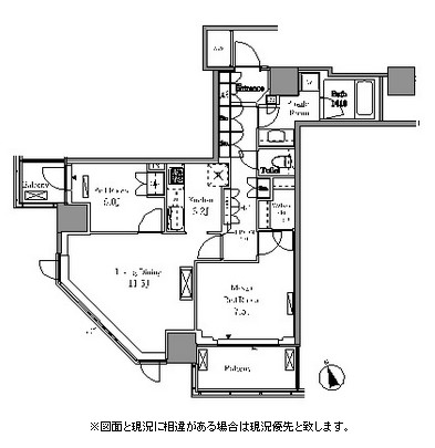 レジディアタワー目黒不動前2011号室の図面