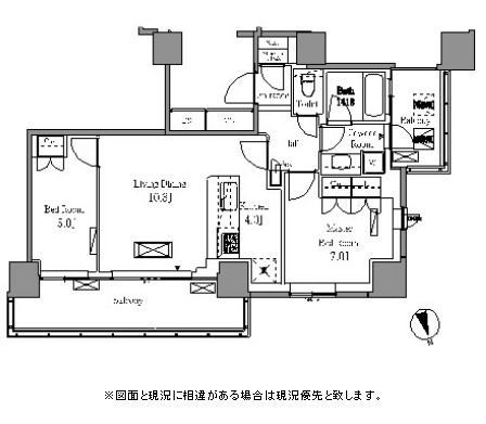 レジディアタワー目黒不動前2103号室の図面