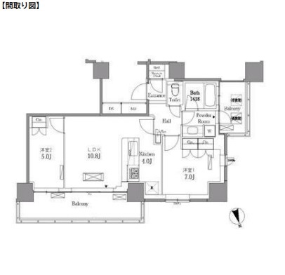 レジディアタワー目黒不動前2203号室の図面