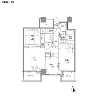 レジディアタワー目黒不動前2509号室の図面