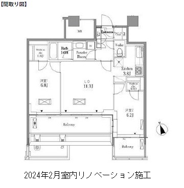 レジディアタワー目黒不動前2909号室の図面