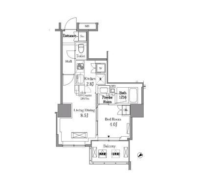 レジディアタワー目黒不動前401号室の図面