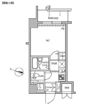 レジディア広尾Ⅱ1205号室の図面