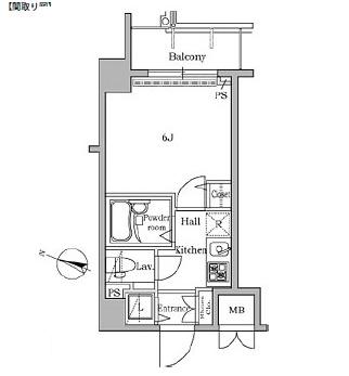 レジディア広尾Ⅱ207号室の図面