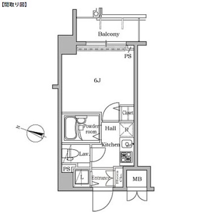 レジディア広尾Ⅱ307号室の図面