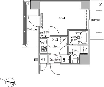 レジディア広尾Ⅱ404号室の図面