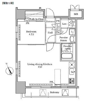 レジディア広尾Ⅱ501号室の図面