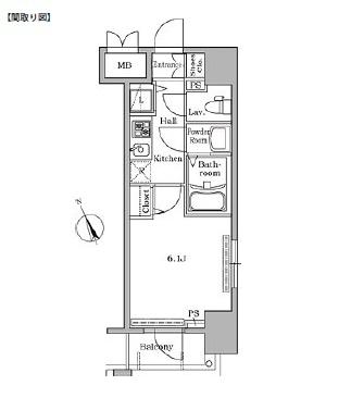 レジディア広尾Ⅱ502号室の図面