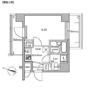 レジディア広尾Ⅱ503号室の図面
