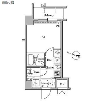 レジディア広尾Ⅱ505号室の図面
