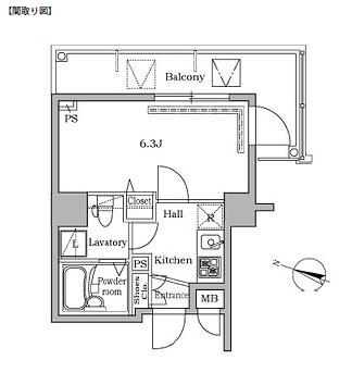 レジディア広尾Ⅱ507号室の図面