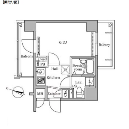レジディア広尾Ⅱ603号室の図面