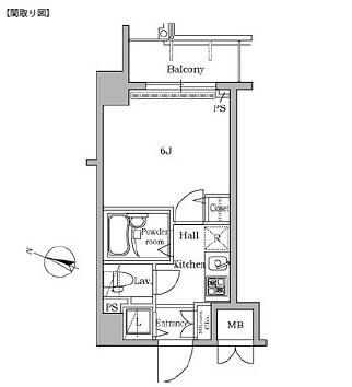 レジディア広尾Ⅱ706号室の図面