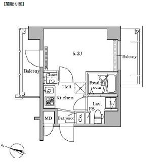レジディア広尾Ⅱ803号室の図面
