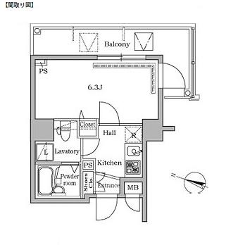 レジディア広尾Ⅱ906号室の図面