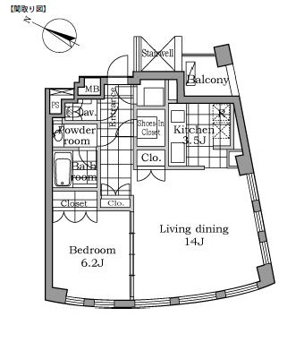 レジディアタワー乃木坂803号室の図面
