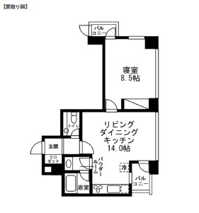 レジディアタワー麻布十番1601号室の図面