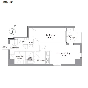 レジディア東麻布802号室の図面
