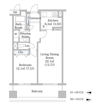 ヨコソーレインボータワーハイツ1402号室の図面