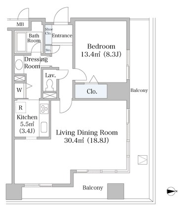 ヨコソーレインボータワーハイツ1506号室の図面