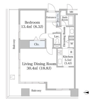 ヨコソーレインボータワーハイツ1601号室の図面