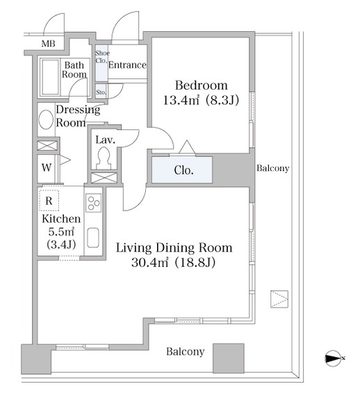 ヨコソーレインボータワーハイツ1606号室の図面
