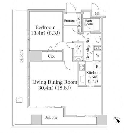 ヨコソーレインボータワーハイツ1701号室の図面