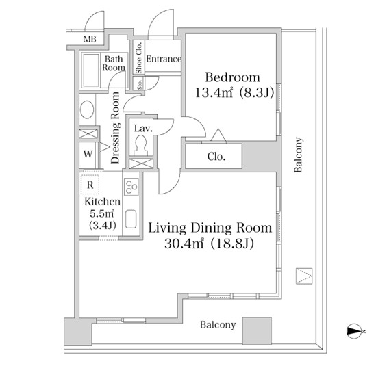 ヨコソーレインボータワーハイツ1706号室の図面