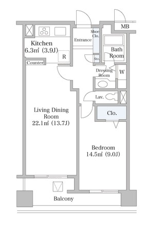 ヨコソーレインボータワーハイツ1903号室の図面