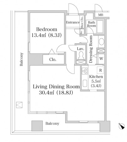 ヨコソーレインボータワーハイツ2001号室の図面