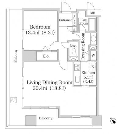 ヨコソーレインボータワーハイツ2101号室の図面