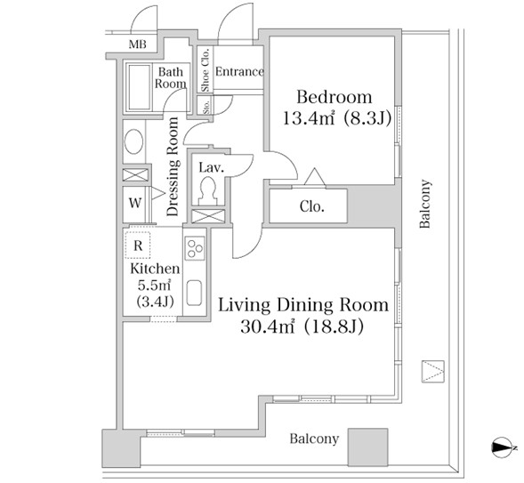 ヨコソーレインボータワーハイツ2204号室の図面