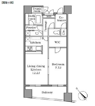 レジディア恵比寿Ⅱ1202号室の図面