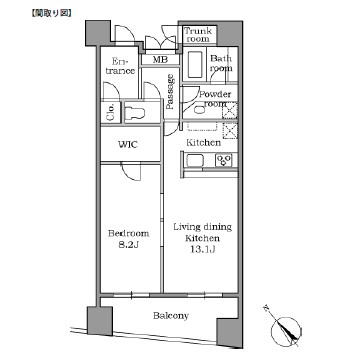 レジディア恵比寿Ⅱ1401号室の図面