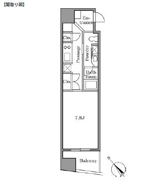 レジディア恵比寿Ⅱ304号室の図面