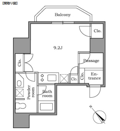 レジディア恵比寿Ⅱ305号室の図面