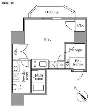 レジディア恵比寿Ⅱ405号室の図面