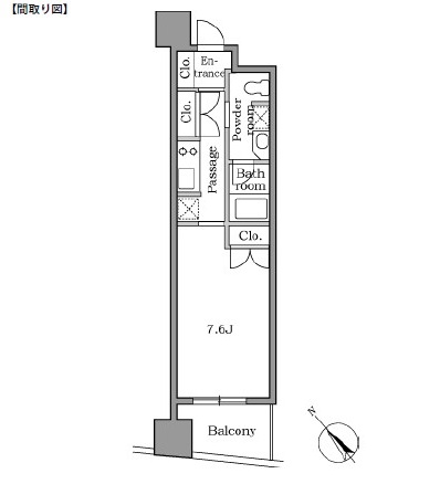 レジディア恵比寿Ⅱ502号室の図面