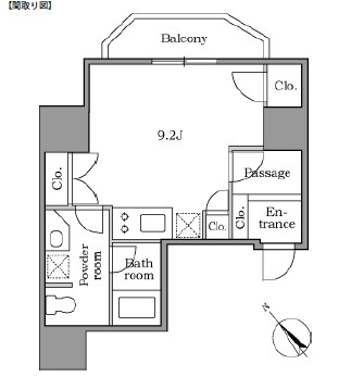 レジディア恵比寿Ⅱ705号室の図面