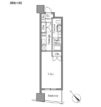 レジディア恵比寿Ⅱ802号室の図面