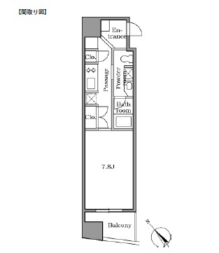 レジディア恵比寿Ⅱ804号室の図面