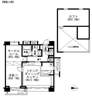 レジディア新宿イーストⅡ1001号室の図面
