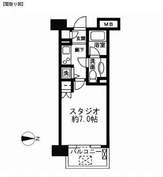レジディア新宿イーストⅡ102号室の図面