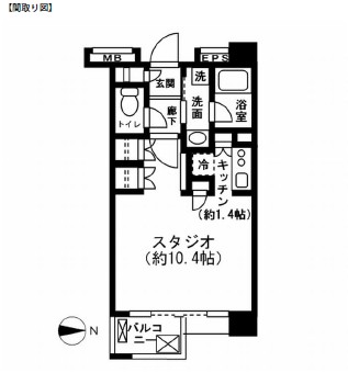 レジディア新宿イーストⅡ201号室の図面