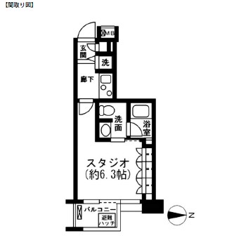 レジディア新宿イーストⅡ205号室の図面
