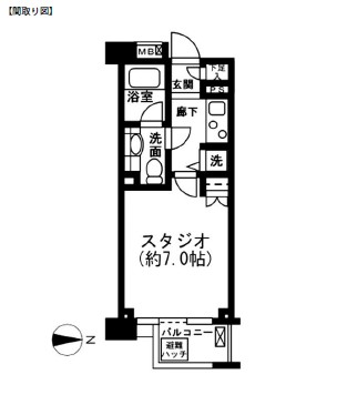 レジディア新宿イーストⅡ206号室の図面